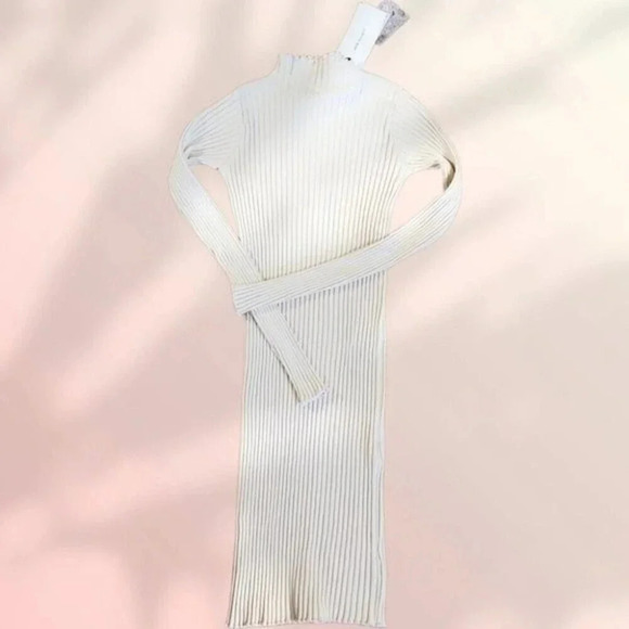 JOHN ELLIOTT GINZA RIb Long Sleeve Mock Mini Dress in Feather - Picture 13 of 15